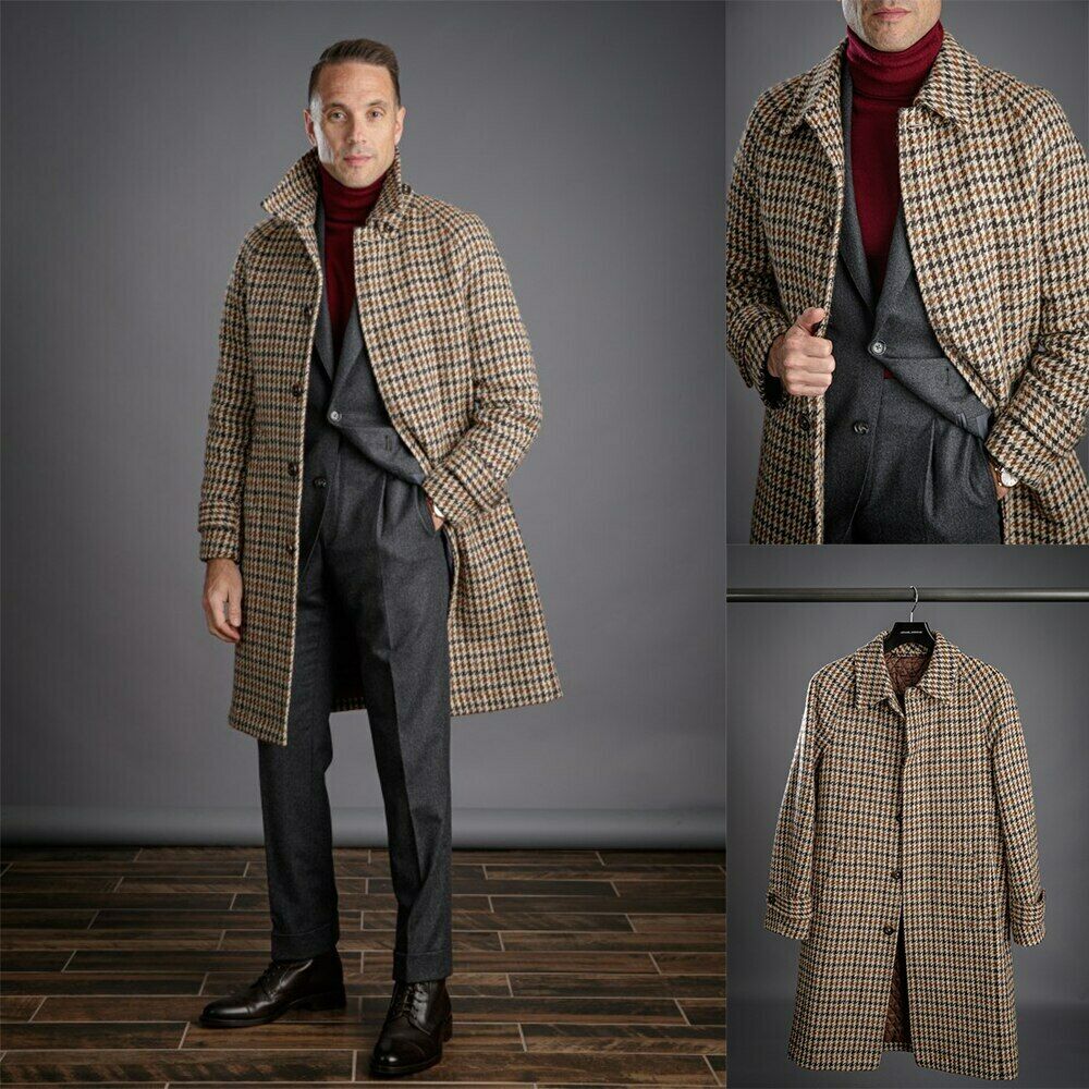 Tailored Coat Wool - Casaco longo de lã masculino, casaco