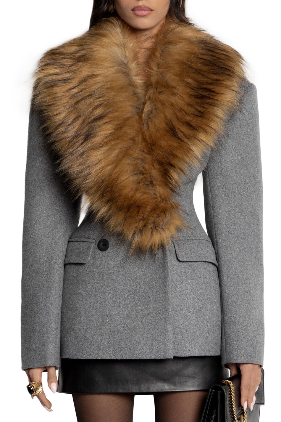 Tailored Coat Wool - Blazer Feminino Laur 2026 em Mistura