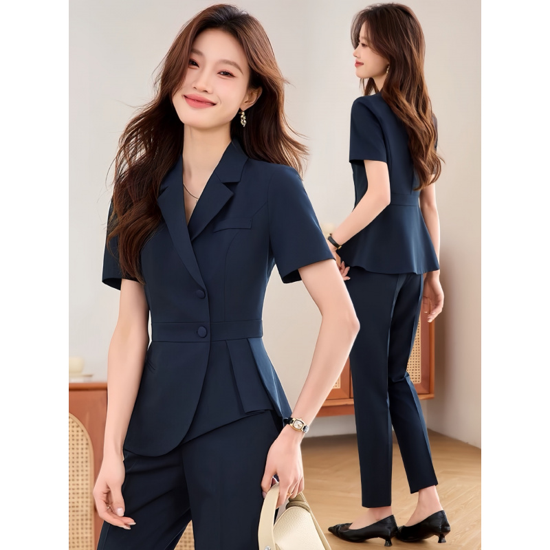 Women'S Formal Wear Pants Suit - Novo Terno Feminino Azul Marinho Fino