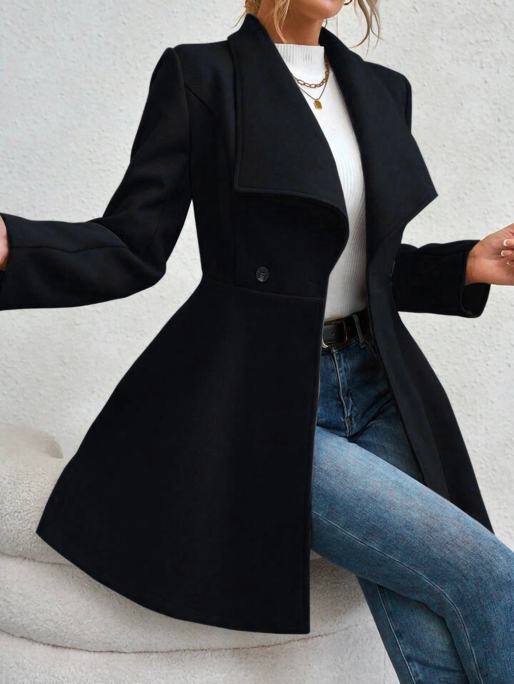 Casaco Feminino de Lã Elegante - Tailored Coat Wool avaliação e preço