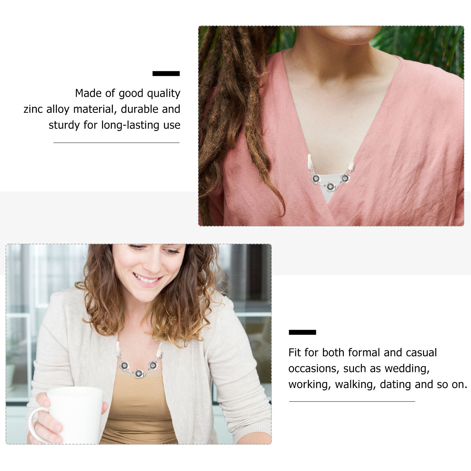 2 Peças de Clipes para Suéter  - Women'S Formal Wear Cardigan avaliação e preço