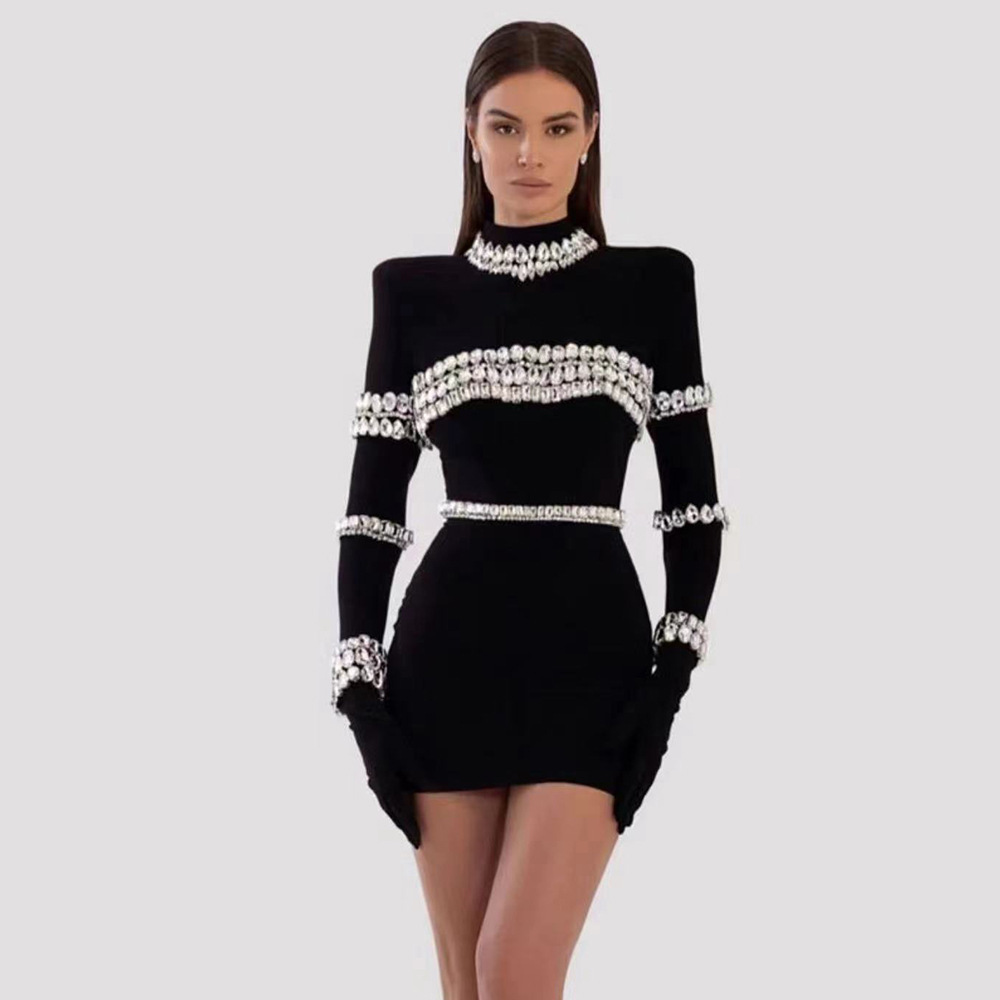 Vestido Preto Semi-Turtleneck  - Women'S Semi Formal Evening Wear avaliação e preço